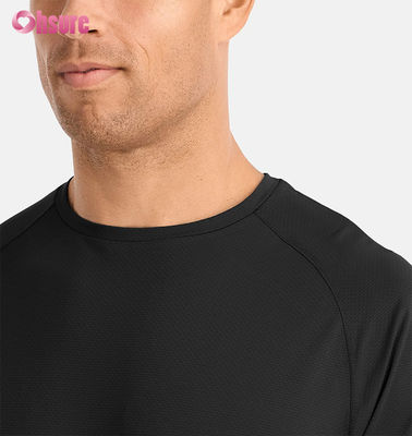 Custom Männer Fitness-T-Shirt Schnelltrockentraining Top Atmung Raglan Ärmel Leichtgewicht Polyester Spandex-300gsm Stoff