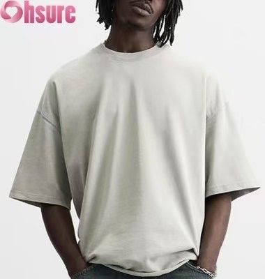Individuelles Heavyweight T-Shirt für Herren - Gewaschene Baumwolle Vintage Streetwear, Oversized-Design mit überschnittenen Schultern, Großbestellung verfügbar