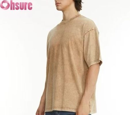 Individuelles Heavyweight T-Shirt für Herren - Gewaschene Baumwolle Vintage Streetwear, Oversized-Design mit überschnittenen Schultern, Großbestellung verfügbar