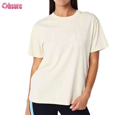2025 Hochwertige Frauen Mädchen Premium Baumwolle Crewneck Sport täglich zu tragen-schnell trocknen Atmung verbergen Bauch Stoff-Größen X-XXL
