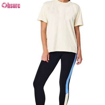 2025 Hochwertige Frauen Mädchen Premium Baumwolle Crewneck Sport täglich zu tragen-schnell trocknen Atmung verbergen Bauch Stoff-Größen X-XXL