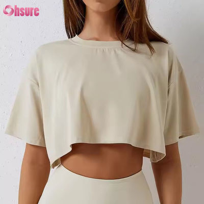 2025 Lockere, schnell trocknende Lauf-Workout-Gymnastik-Top Fitness-Training Yoga-Kleidung Sport-T-Shirts Crop Tops für Damen