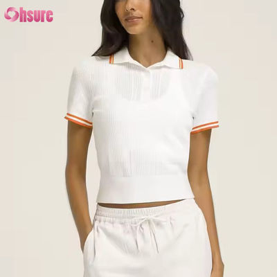 Custom Logo Atemberaubend Golf Kurzärmel Pickleball Baumwolle Tennis Polo Tops T-Shirts für Frauen Aktivkleidung Hersteller