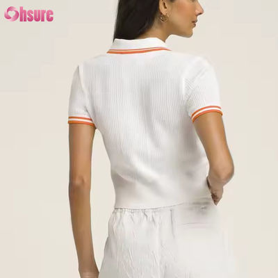 Custom Logo Atemberaubend Golf Kurzärmel Pickleball Baumwolle Tennis Polo Tops T-Shirts für Frauen Aktivkleidung Hersteller