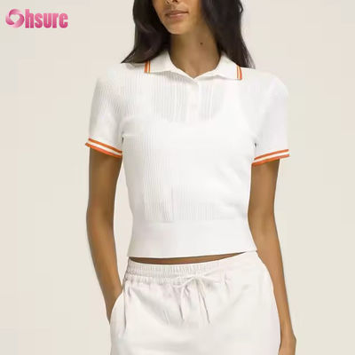 Custom Logo Atemberaubend Golf Kurzärmel Pickleball Baumwolle Tennis Polo Tops T-Shirts für Frauen Aktivkleidung Hersteller