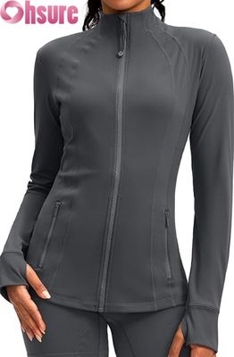 Custom Logo Frauen Sportjacke Atemberaubend Zip-Up Training Hoodie Leichtgewicht Activewear Fitnessstudio Laufjacke für Damen
