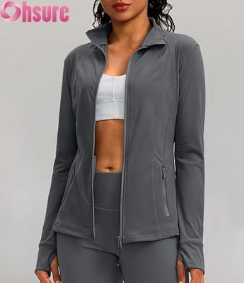 Custom Logo Frauen Sportjacke Atemberaubend Zip-Up Training Hoodie Leichtgewicht Activewear Fitnessstudio Laufjacke für Damen