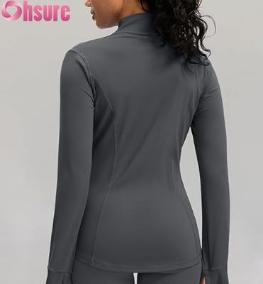 Custom Logo Frauen Sportjacke Atemberaubend Zip-Up Training Hoodie Leichtgewicht Activewear Fitnessstudio Laufjacke für Damen