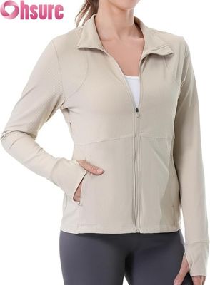 Running Jackets für Frauen, Vollzip-Training Jacket Athletic Gym Sports Jacket mit Reißverschluss Taschen