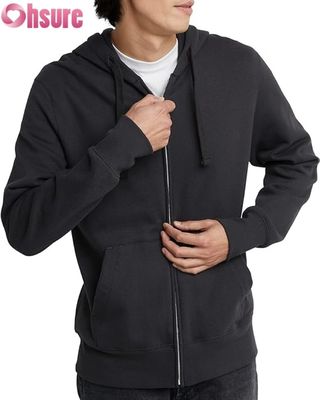 Hochwertiges Custom Logo Herren Hoodie Schweiß Hosen Tracksuit Set Graues Solides Muster Baumwolle Taschen Einfacher einfacher Stil