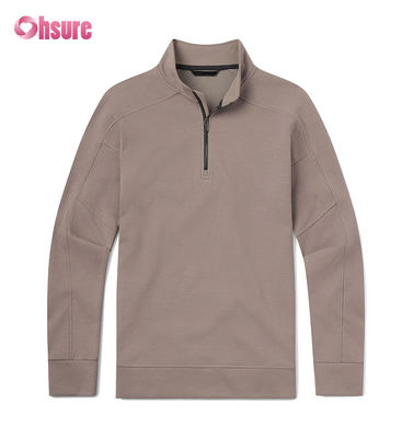 Hochwertiges, individuelles Stickerei-Herren-Oversized-French-Terry-Crewneck-Sweatshirt & schweres Quarter-Zip-Hoodie, einfarbig