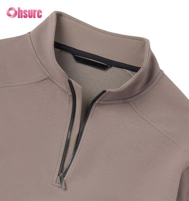Hochwertiges, individuelles Stickerei-Herren-Oversized-French-Terry-Crewneck-Sweatshirt & schweres Quarter-Zip-Hoodie, einfarbig