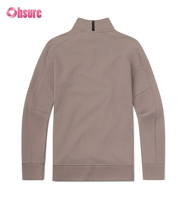 Hochwertiges, individuelles Stickerei-Herren-Oversized-French-Terry-Crewneck-Sweatshirt & schweres Quarter-Zip-Hoodie, einfarbig