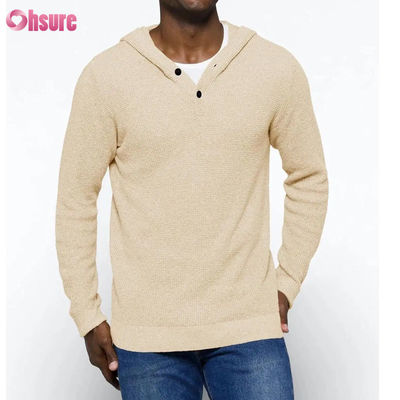 Großhandel Sportartikel Design Super Fashion Hochwertige Tops Weicher Strick Wolle Kaschmir Hoodie Mit Knöpfen für Herren Mesh-gefüttert