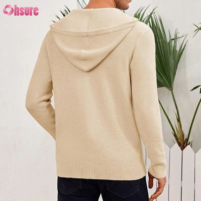 Großhandel Sportartikel Design Super Fashion Hochwertige Tops Weicher Strick Wolle Kaschmir Hoodie Mit Knöpfen für Herren Mesh-gefüttert