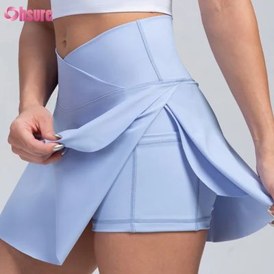 2-in-1 lockere Sportshorts mit hohem Bund, weichem Tragegefühl, Design für Gymnastikbekleidung für Damen