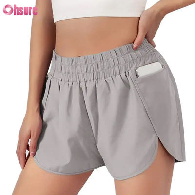 Damen-Fitness-Laufshorts, schnelltrocknend, Sport-Layer mit elastischem Bund, atmungsaktive Sportbekleidung vom Hersteller