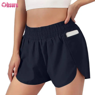 Damen-Fitness-Laufshorts, schnelltrocknend, Sport-Layer mit elastischem Bund, atmungsaktive Sportbekleidung vom Hersteller