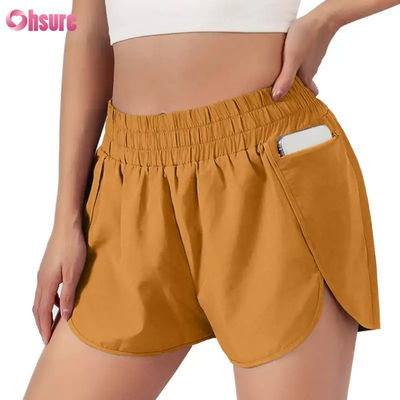 Damen-Fitness-Laufshorts, schnelltrocknend, Sport-Layer mit elastischem Bund, atmungsaktive Sportbekleidung vom Hersteller