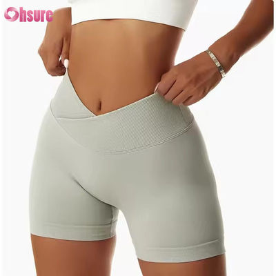 Süßfarben schnelle trockene Nackt Yoga Shorts Hüftlift Running Fitness Shorts Enge Höhe Taille Sport Leggings