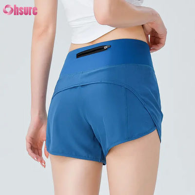 Hochwertige Damen-Aktivbekleidung Shorts, Sportbekleidung Damen-Laufshorts, Nylon-Spandex-Gymnastik-Schweißshorts mit Taschen