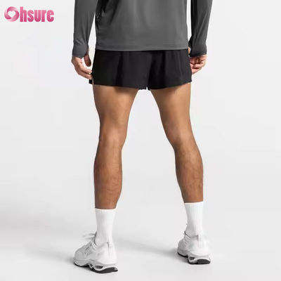Individuelle Reißverschlusstaschen Elastischer Bund Sport-Aktivkleidung Herren Jacquard-Druck Workout Lauf-Gymnastik-Shorts
