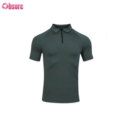 Hochwertiges, schnell trocknendes Eis-Seiden-Gewebe Sport-Top, atmungsaktives Sommer-Gymnastik-T-Shirt, Dri-Muscle-Fit, Herren-Poloshirt