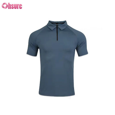 Hochwertiges, schnell trocknendes Eis-Seiden-Gewebe Sport-Top, atmungsaktives Sommer-Gymnastik-T-Shirt, Dri-Muscle-Fit, Herren-Poloshirt