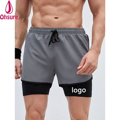 Training Männer Reflektorband Ziehseile Taille 2 in 1 Sport Fitness-Shorts Trainingshorts für Männer
