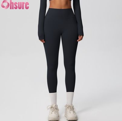 High Waist Butt-Lifting Workout Tights Elastische Taille Fitness Yoga Leggings für Outdoor-Radfahren Squatproof Nude Hosen Haut