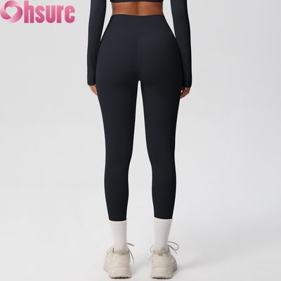 High Waist Butt-Lifting Workout Tights Elastische Taille Fitness Yoga Leggings für Outdoor-Radfahren Squatproof Nude Hosen Haut