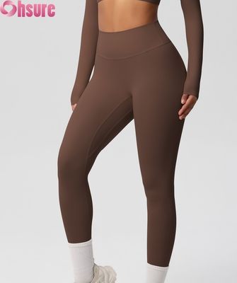 High Waist Butt-Lifting Workout Tights Elastische Taille Fitness Yoga Leggings für Outdoor-Radfahren Squatproof Nude Hosen Haut