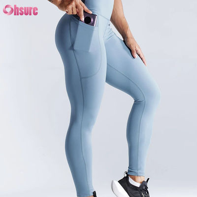 Schnell trocknende, hoch taillierte Sport-Fitness-Leggings mit Po-Hebe-Effekt, Yoga-Leggings für Damen mit Seitentasche