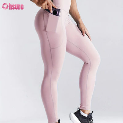 Schnell trocknende, hoch taillierte Sport-Fitness-Leggings mit Po-Hebe-Effekt, Yoga-Leggings für Damen mit Seitentasche