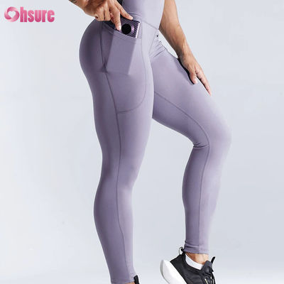 Schnell trocknende, hoch taillierte Sport-Fitness-Leggings mit Po-Hebe-Effekt, Yoga-Leggings für Damen mit Seitentasche