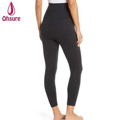 Bequeme Schwangerschafts-Aktive Strumpfhosen Superweiche Frauen Fitness-Yoga-Hosen mit Taschen-Mütter-Legging