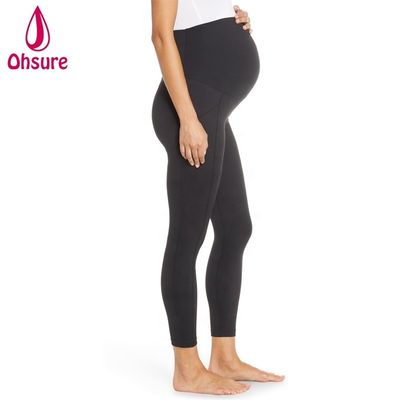 Bequeme Schwangerschafts-Aktive Strumpfhosen Superweiche Frauen Fitness-Yoga-Hosen mit Taschen-Mütter-Legging
