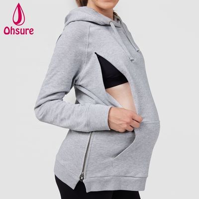 Großhandel Schwangere Frauen Kapuzenpullover Übergroße Stillen Fitness-Pullover Mahlzeiten Mutterschaft Pflege Hoodie