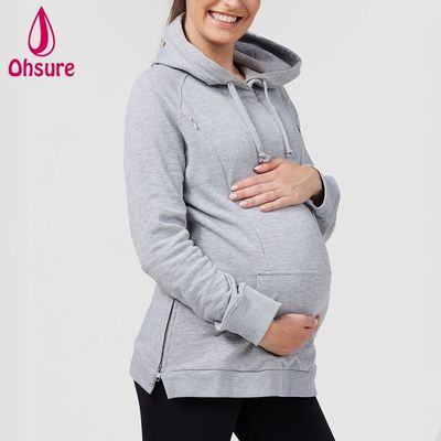 Großhandel Schwangere Frauen Kapuzenpullover Übergroße Stillen Fitness-Pullover Mahlzeiten Mutterschaft Pflege Hoodie