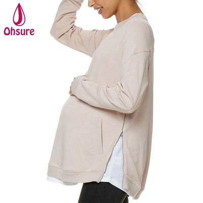 Winter Schwangere Kleidung Plus Size Stillkleidung Weiches Fleece Still-Hoodie mit seitlichem Reißverschluss Umstandsmode Sweatshirt Damen