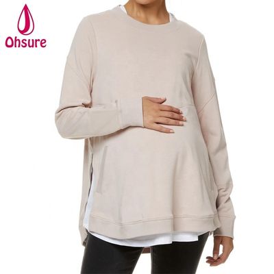 Winter Schwangere Kleidung Plus Size Stillkleidung Weiches Fleece Still-Hoodie mit seitlichem Reißverschluss Umstandsmode Sweatshirt Damen