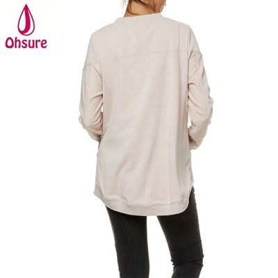 Winter Schwangere Kleidung Plus Size Stillkleidung Weiches Fleece Still-Hoodie mit seitlichem Reißverschluss Umstandsmode Sweatshirt Damen