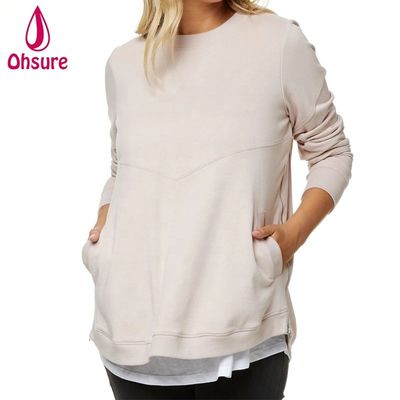 Winter Schwangere Kleidung Plus Size Stillkleidung Weiches Fleece Still-Hoodie mit seitlichem Reißverschluss Umstandsmode Sweatshirt Damen