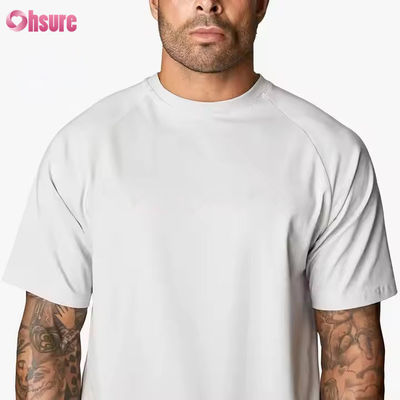 Custom 95% Baumwolle Spandex Crew Hals Kurz Raglan Ärmel Entspannte Fitness Training Gym t-Shirt für Männer