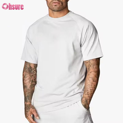 Custom 95% Baumwolle Spandex Crew Hals Kurz Raglan Ärmel Entspannte Fitness Training Gym t-Shirt für Männer