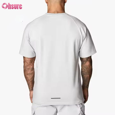 Custom 95% Baumwolle Spandex Crew Hals Kurz Raglan Ärmel Entspannte Fitness Training Gym t-Shirt für Männer