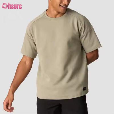 Custom Grau 100% Baumwolle T-Shirt Schwergewicht Oversized Tee Lauf Training Sport Fitness-Shirt Männer