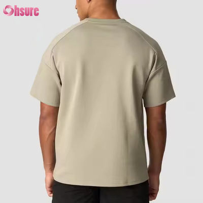 Custom Grau 100% Baumwolle T-Shirt Schwergewicht Oversized Tee Lauf Training Sport Fitness-Shirt Männer
