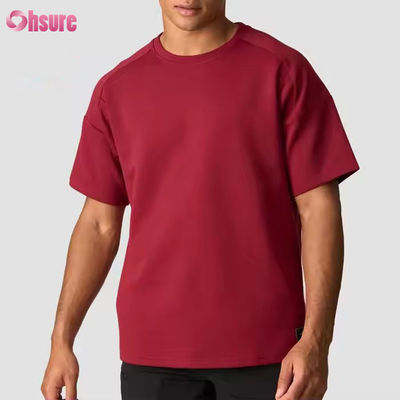 Custom Grau 100% Baumwolle T-Shirt Schwergewicht Oversized Tee Lauf Training Sport Fitness-Shirt Männer