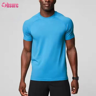 Custom Polyester Spandex Leichtgewicht Atmung schlanke Muskeln Sport Fitness-T-Shirt für Männer